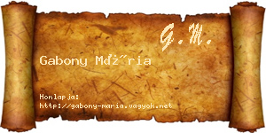 Gabony Mária névjegykártya